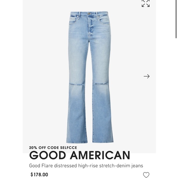 Good American GA Flare 00 24 Light Blue - Picture 1 of 8